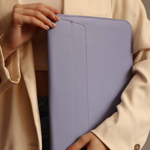 Чехол-папка Leather Sleeve для MacBook Pro 14" M1 (2021) Lavender grey